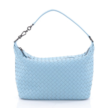 Bottega Veneta Zip Hobo Intrecciato Nappa Small Blue 2350701