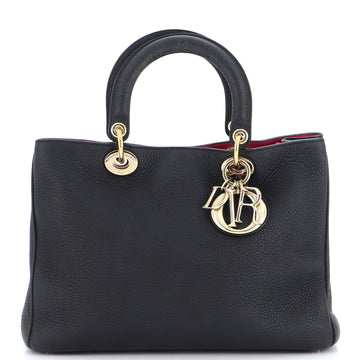 Christian Dior Diorissimo Tote Pebbled Leather Medium