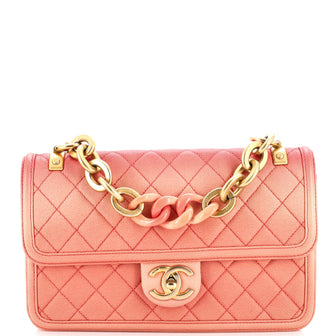 Chanel Sunset on The Sea Flap Bag Quilted Caviar Medium Pink