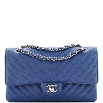 Chanel Classic Double Flap Bag Chevron Caviar Medium