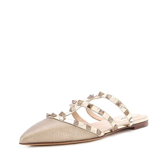 Valentino Garavani Women's Rockstud Flat Mules Leather