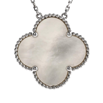 Van Cleef & Arpels Magic Alhambra Pendant Necklace 18K White Gold and Mother of Pearl