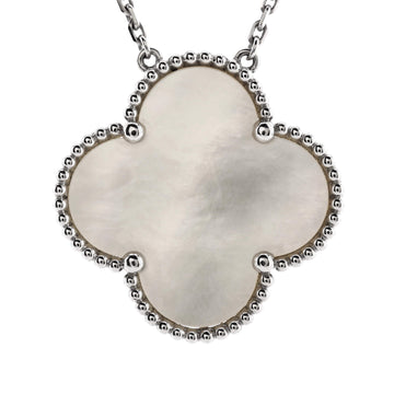 Van Cleef & Arpels Magic Alhambra Pendant Necklace 18K White Gold and Mother of Pearl