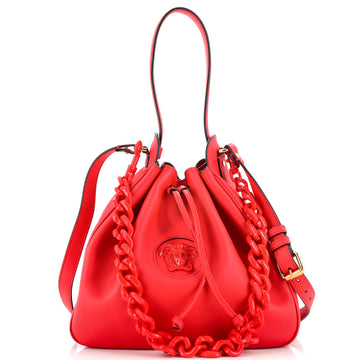 Versace La Medusa Bucket Hobo (Outlet) Leather Large