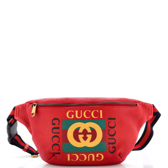 Gucci Logo Belt Bag Printed Leather Medium