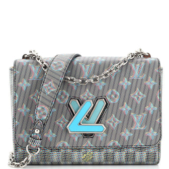 Louis Vuitton Twist Handbag Damier Monogram LV Pop Leather MM