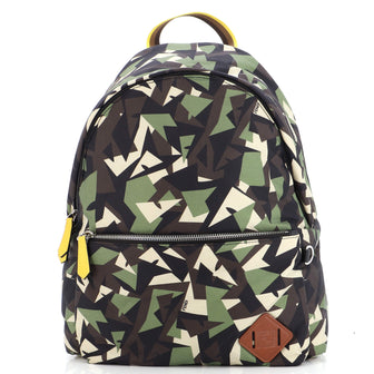 Fendi Front Pocket Backpack Printed Nylon Large