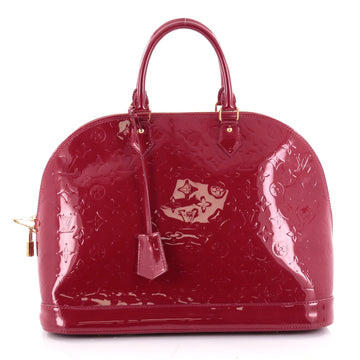 Louis Vuitton Alma Handbag Monogram Vernis GM Red 2351702