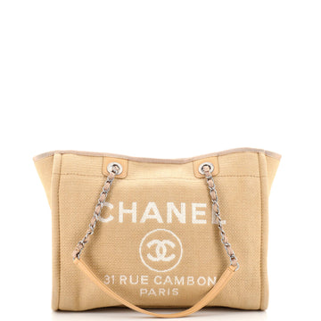 Chanel Deauville NM Chain Handle Tote Mixed Fibers Small