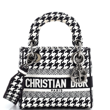 Christian Dior Lady D-Lite Bag Houndstooth Canvas Mini