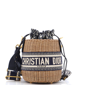 Christian Dior Drawstring Bucket Bag Oblique Canvas