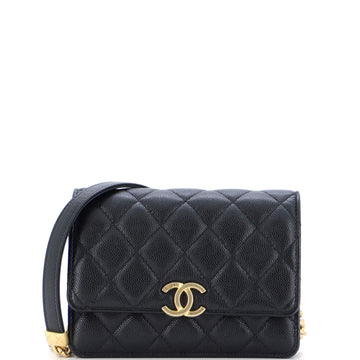 Chanel Bracelet on Chain Wallet on Chain Quilted Caviar Mini