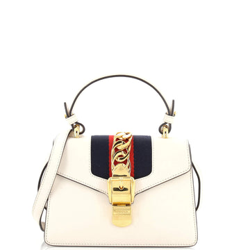 Gucci Sylvie Top Handle Bag Leather Mini