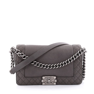 Chanel Reverso Boy Flap Bag Calfskin Old Medium Gray