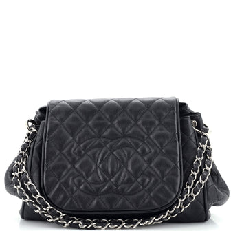 Chanel Timeless Accordion Flap Bag Quilted Caviar