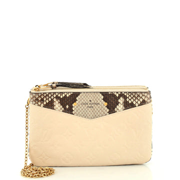 Louis Vuitton Double Zip Pochette Monogram Empreinte Leather with Python