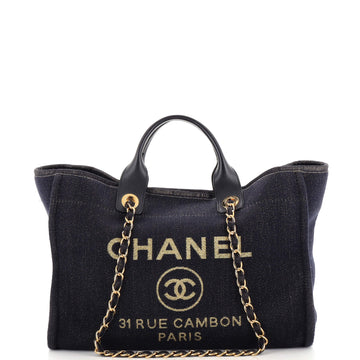 Chanel Deauville Tote Lurex Canvas Medium