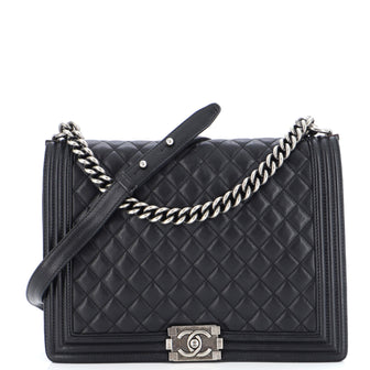Chanel Boy Flap Bag Quilted Calfskin Large