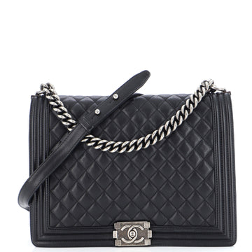 Chanel Boy Flap Bag Quilted Calfskin Large