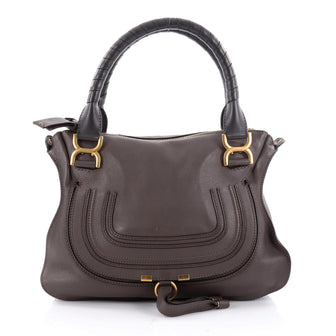 Chloe Marcie Satchel Leather Medium Gray 2354202