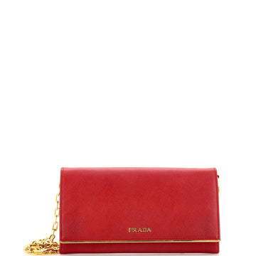 Prada Wallet on Chain Saffiano Leather with Metal Detail