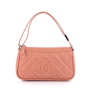 Chanel CC Timeless Pocket Shoulder Bag Quilted Caviar Pink 2354402