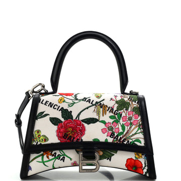 Gucci x Balenciaga The Hacker Project Hourglass Top Handle Bag Flora Canvas Small