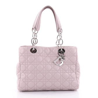 Christian Dior Soft Shopping Tote Cannage Quilt Lambskin Pink 2354501