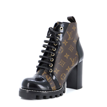 Louis Vuitton Women's Star Trail Ankle Boots Monogram Canvas with Patent