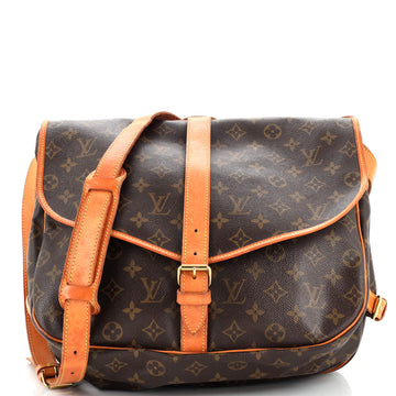 Louis Vuitton Saumur Handbag Monogram Canvas 35