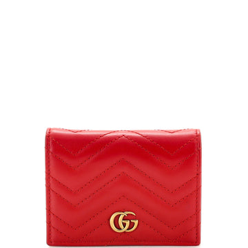 Gucci GG Marmont Card Case Wallet Matelasse Leather