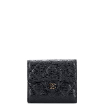 Chanel CC Compact Classic Flap Wallet Quilted Caviar