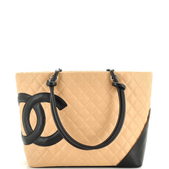 Chanel Cambon Tote Quilted Leather Large Neutral 2355971