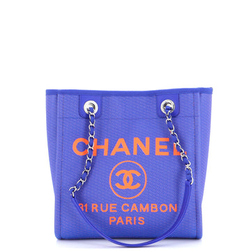 Chanel North South Deauville Tote Mixed Fibers Small