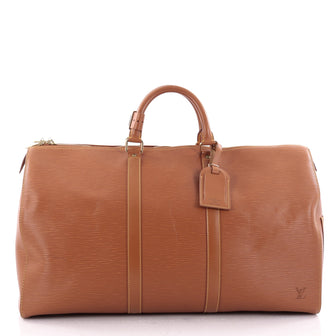 Louis Vuitton Keepall Bag Epi Leather 50 Brown