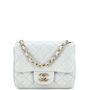 Chanel Square Classic Single Flap Bag Quilted Lambskin Mini