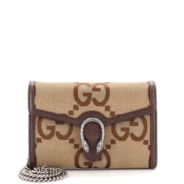 Gucci Dionysus Chain Wallet Jumbo GG Canvas Small