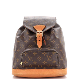 Montsouris vintage leather backpack Louis Vuitton Brown in Leather