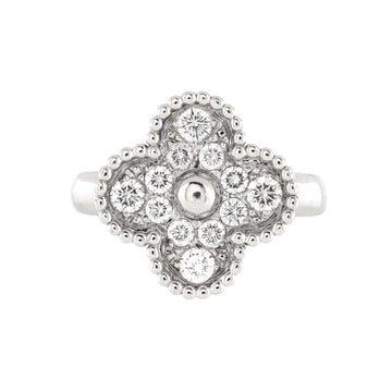 Van Cleef & Arpels Vintage Alhambra Ring 18K White Gold and Diamonds