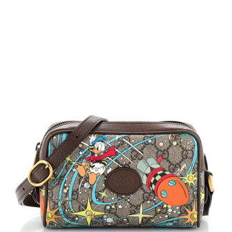 Gucci Disney Donald Duck Shoulder Bag Printed GG Coated Canvas Mini