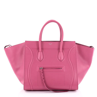 Celine Phantom Handbag Textured Leather Medium Pink 2357301