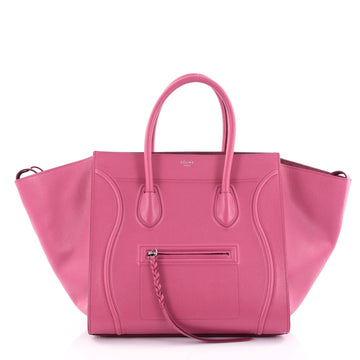 Celine Phantom Handbag Textured Leather Medium Pink 2357301