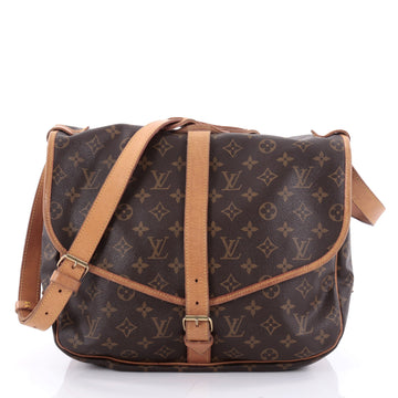 Louis Vuitton Saumur Handbag Monogram Canvas GM Brown