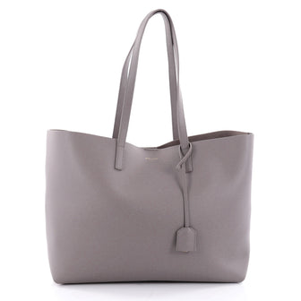 Saint Laurent Shopper Tote Leather Large Gray 2357501