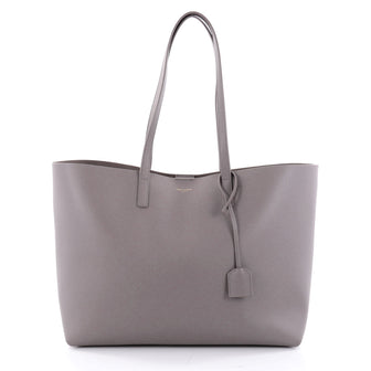 Saint Laurent Shopper Tote Leather Large Gray 2357502