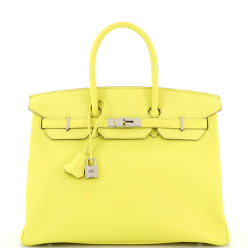 Hermes Birkin Handbag Yellow Epsom with Palladium Hardware 35