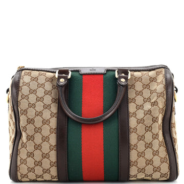 Gucci Vintage Web Boston Bag GG Canvas Medium