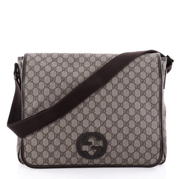 Gucci Interlocking G Messenger Bag GG Coated Canvas Large Brown 2359101