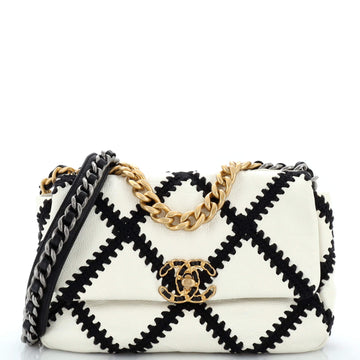 Chanel 19 Flap Bag Crochet Quilted Calfskin Medium
