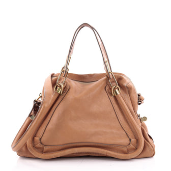 Chloe Paraty Top Handle Bag Leather Medium Brown 2359803